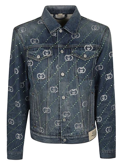 gucci denim rose jacket|Gucci denim jacket vintage.